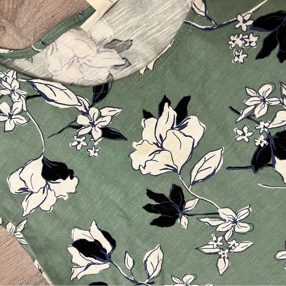 Vintage Women XL Studio B Green and Black Sleeveless Floral Flower Flow Dress - Picture 6 of 8